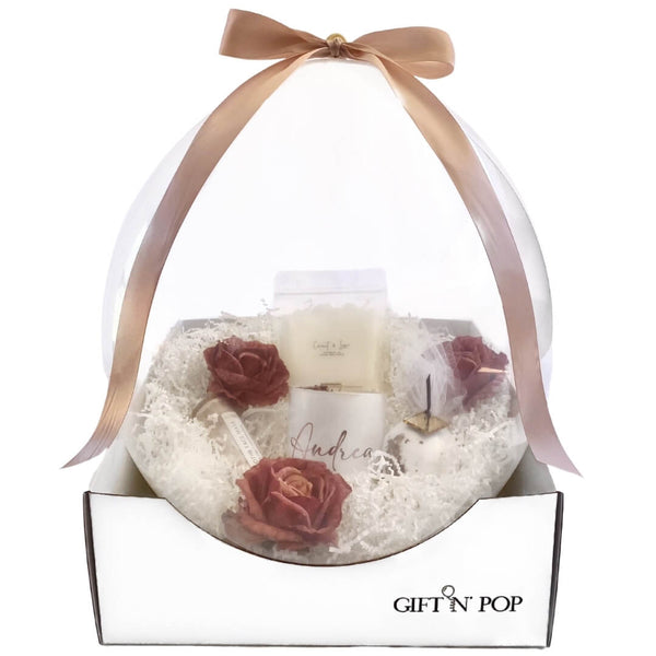 pamper her gift n' pop stuffed balloon personalised gifts birthday candle