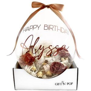 Personalised Luxe Stuffed Gift Balloon chocolates hamper sydney gifts birthday present customised chocolates gift n pop anniversary mumma to be pamper her soothe