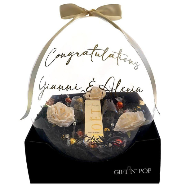 Personalised Luxe Stuffed Gift Balloon chocolates hamper sydney gifts birthday present customised chocolates gift n pop anniversary gift girlfriend boyfriend valentines day roses candle pamper wedding couple for two wine