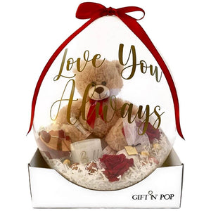Personalised Luxe Stuffed Gift Balloon chocolates hamper sydney gifts birthday present customised chocolates gift n pop anniversary gift girlfriend boyfriend valentines day roses candle pamper