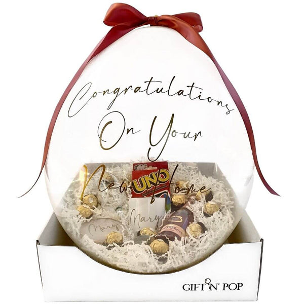 Personalised Luxe Stuffed Gift Balloon hamper sydney gifts birthday present customised chocolates cash proposal christening moet preserved flowers occasion events bible candle coaster wine housewarming  Gift n pop