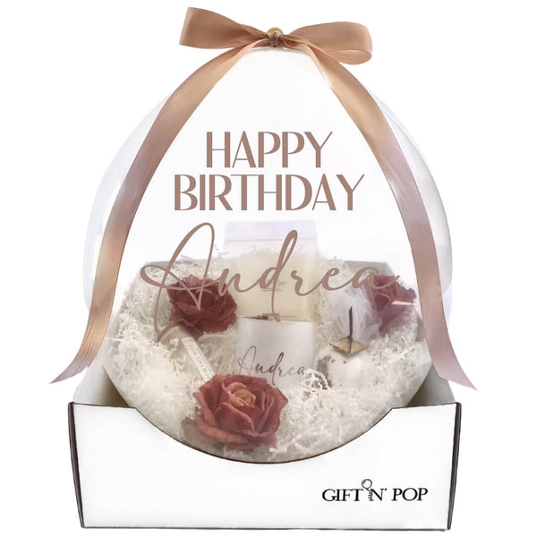pamper her gift n' pop stuffed balloon personalised gifts birthday candle
